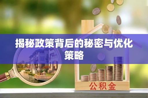 济宁揭秘政策背后的秘密与优化策略