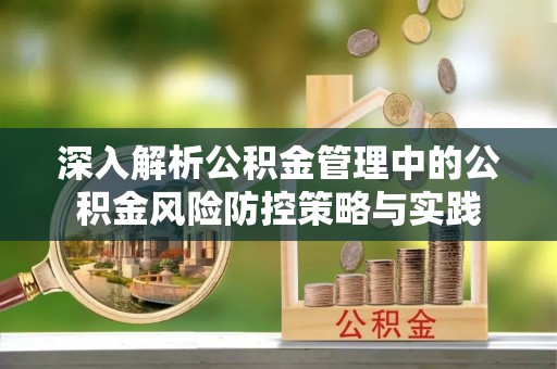 济宁深入解析公积金管理中的公积金风险防控策略与实践